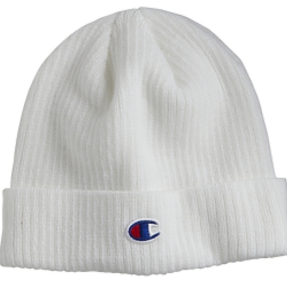 champion white beanie
